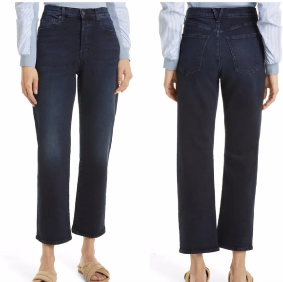 Veronica Beard Denim - Veronica Beard Blake Classic Straight High Rise Button Fly Stretch Denim Jeans
